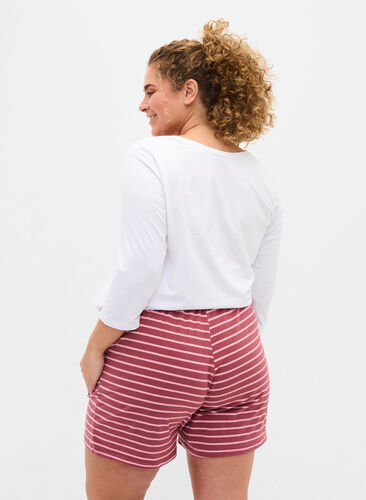 Short en coton avec poches, Apple Butter Stripe, Model image number 0