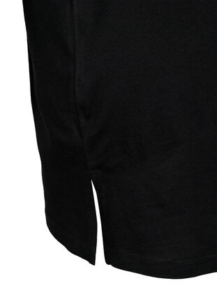 T-shirt à col en V surdimensionné de couleur unie, Black, Packshot image number 3