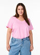 T-shirt met korte mouwen en V-hals, Roze, Model image number 0