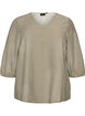 Blouse imprim&eacute;e en viscose avec manches 3/4, Vert Kaki, Packshot image number 0