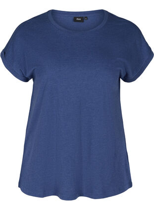 T-shirt en mélange coton, Twilight Blue Mel., Packshot image number 0