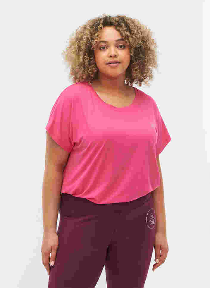 T-shirt basique, Fuchsia Purple, Model