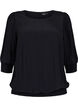 Effen viscose blouse met balloneffect, Black, Packshot image number 0