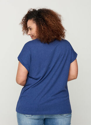 T-shirt en mélange coton, Twilight Blue Mel., Model image number 1