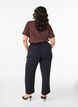 Viscose broek met hoge taille, Zwart, Model image number 1