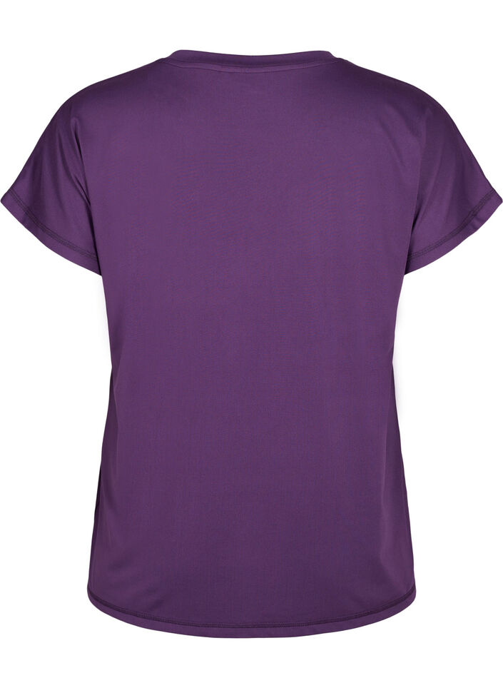 T-shirt de sport ample avec col en V, Violet, Packshot image number 1