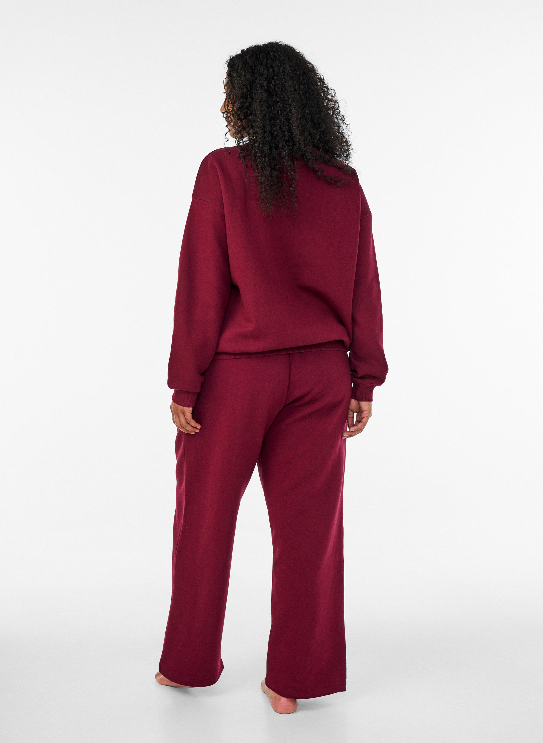 ZizziSweat-shirt avec imprim&eacute; texte, Bordeaux, Model image number 2
