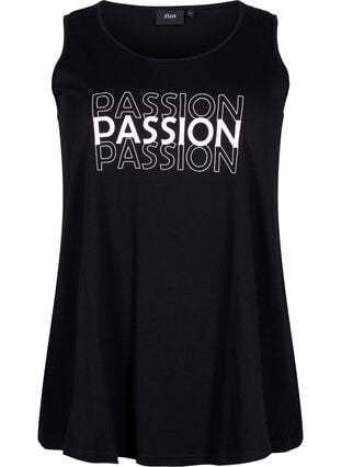 Top en coton avec forme en A, Black W. Passion, Packshot image number 0