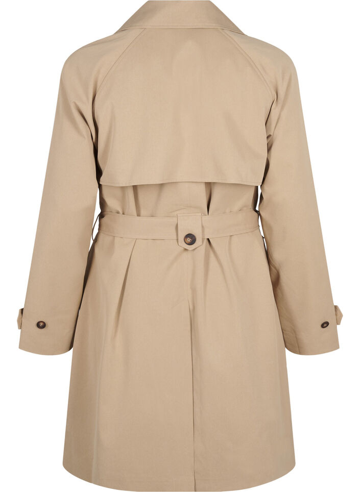Halflange trenchcoat met ceintuur, Incense, Packshot image number 1