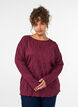 Blouse en jersey ondul&eacute;, Bordeaux, Model image number 0