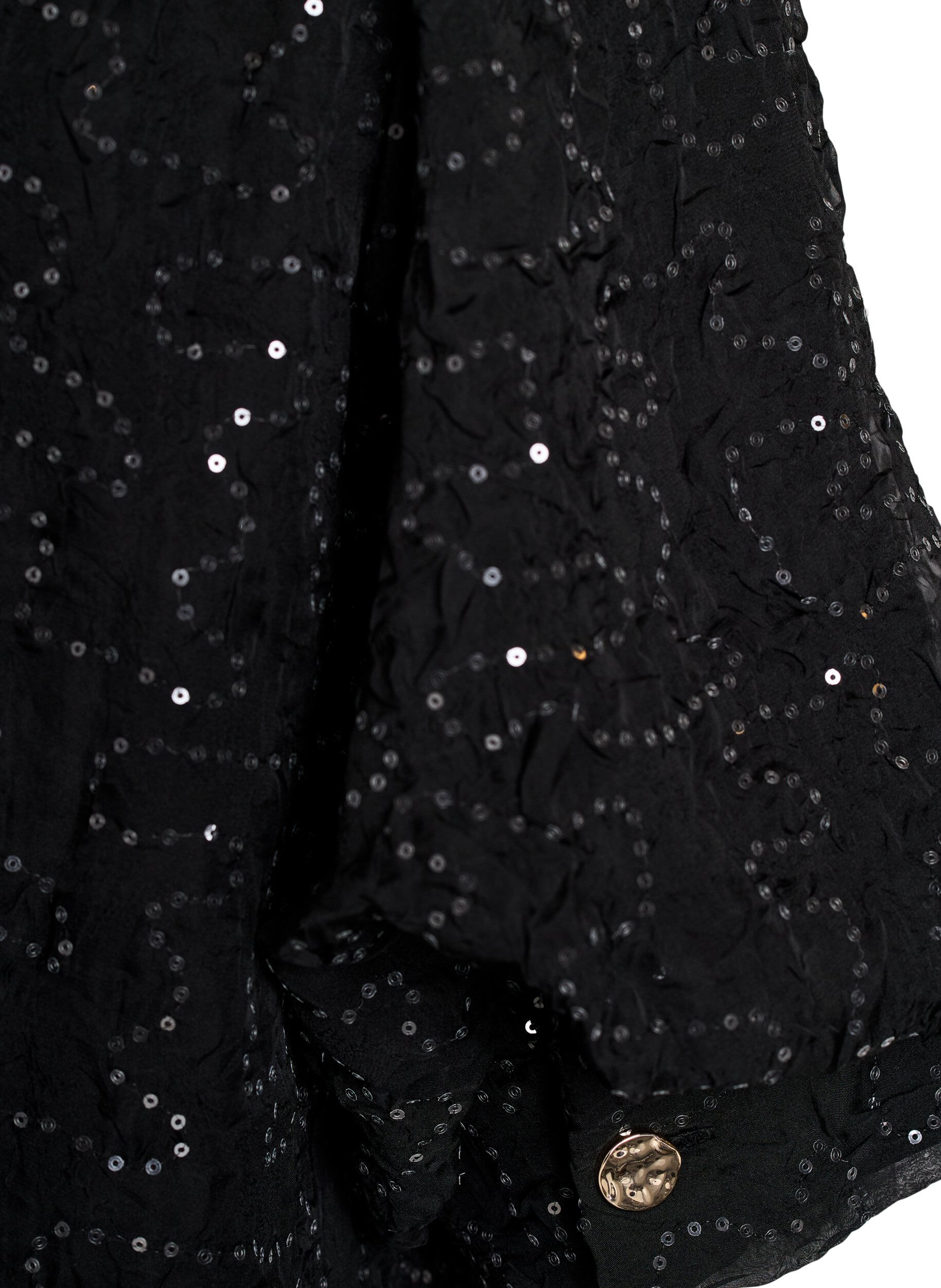 Zizzi Robe de soir&eacute;e courte &agrave; paillettes, Noir, Packshot image number 3