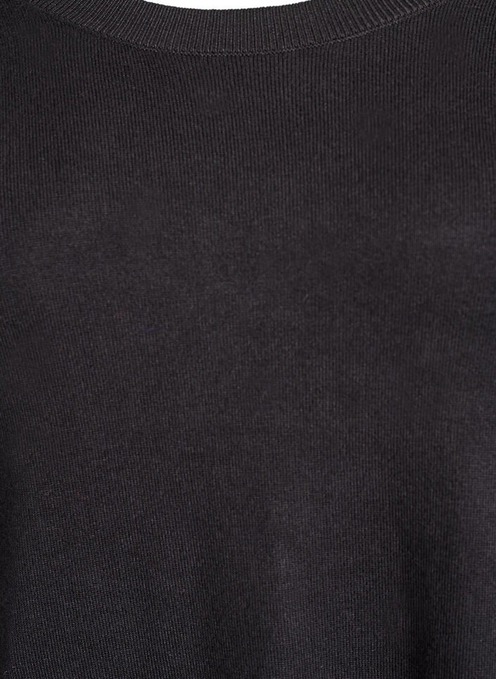 Blouse en maille avec boutons sur le c&ocirc;t&eacute;, Noir, Packshot image number 2