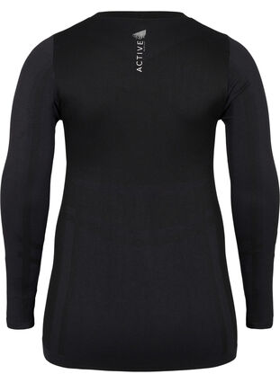 Naadloos ski-onderhemd met patroon, Black, Packshot image number 1