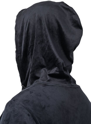 Robe pull en velours avec capuche, Black, Packshot image number 3