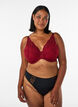 Soutien-gorge rembourr&eacute; en dentelle avec armatures, Rouge, Model image number 1