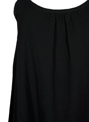 Katoenen jurk met dunne bandjes en a-lijn, Black, Packshot image number 2