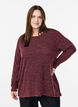 Blouse met lange mouwen en structuur, Donker Bordeaux, Model image number 0