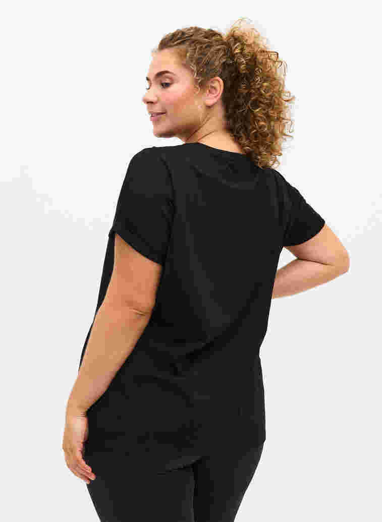 T-shirt de sport avec imprimé, Black Run, Model image number 1