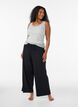 Geribde pyjamabroek met rechte pijpen, Zwart, Model image number 0