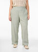 Pantalon ample en lin et viscose, Vert, Model image number 3