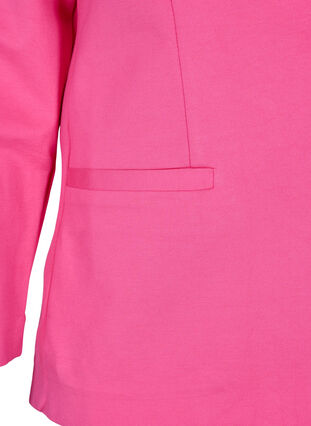 Basic blazer met knoop en sierzakken, Shocking Pink, Packshot image number 3