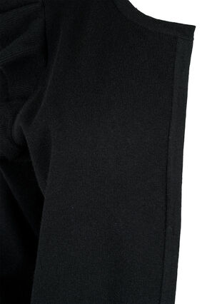 Cardigan en tricot avec volants et poches, Black, Packshot image number 2