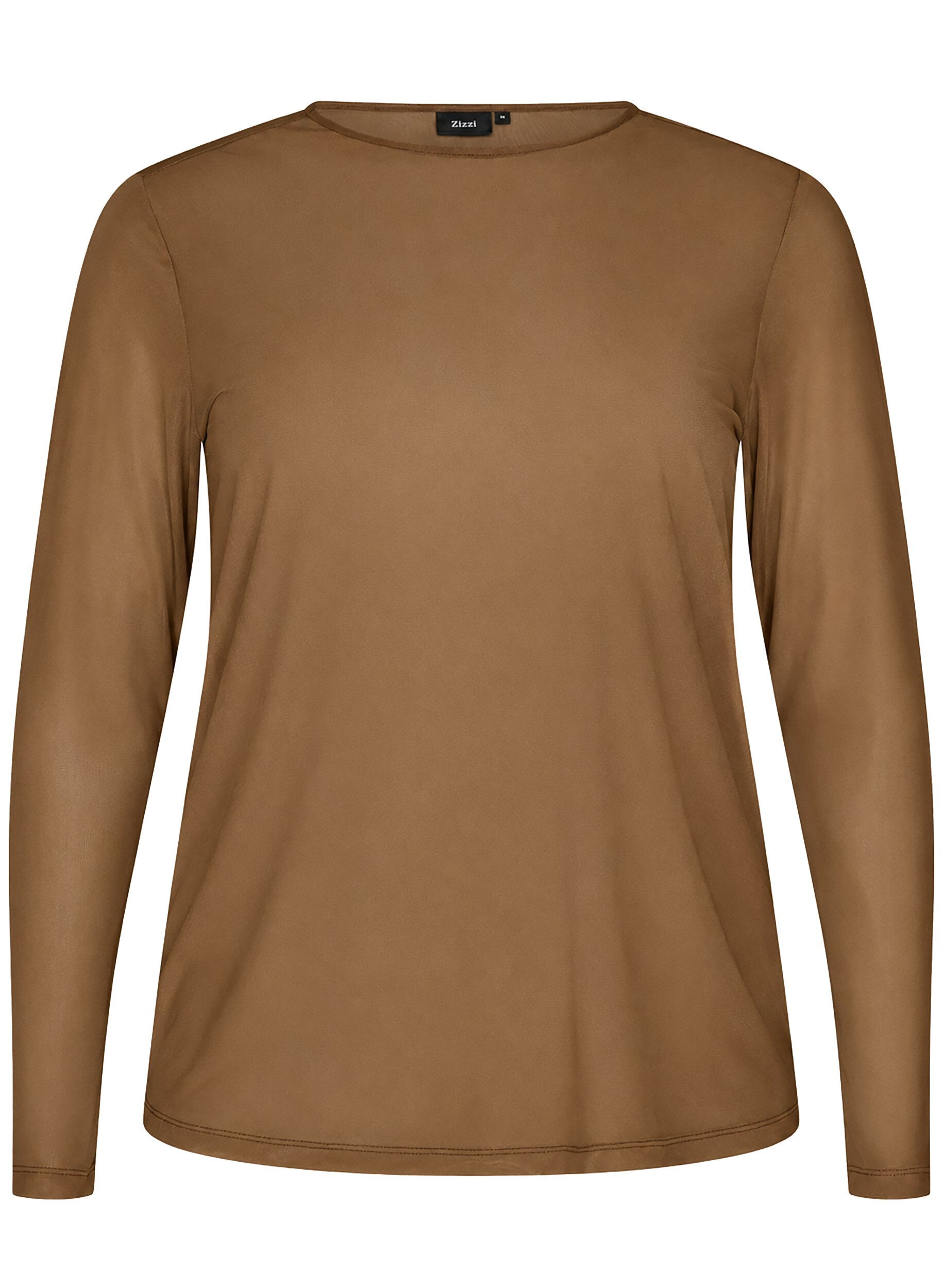 Blouse en mesh &agrave; manches longues