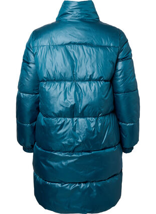 Veste polaire brillante avec fermeture éclair et poches, Deep Teal, Packshot image number 1