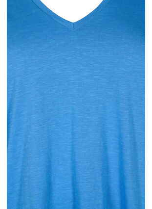 Basic t-shirt met korte mouwen en v-hals, Provence , Packshot image number 2