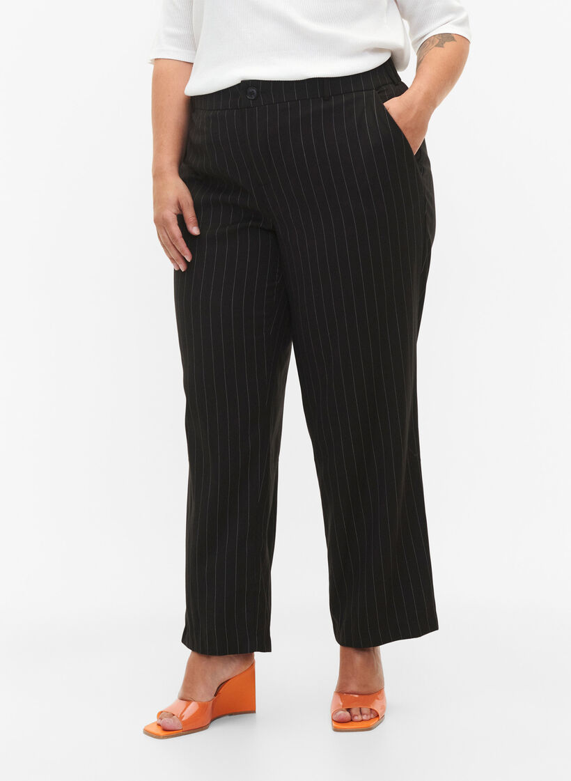 Broek met dunne strepen, Black W. Pinstripe, Model image number 2