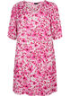 Gebloemde viscose jurk met a-vorm, Pink Flower Rain, Packshot image number 0
