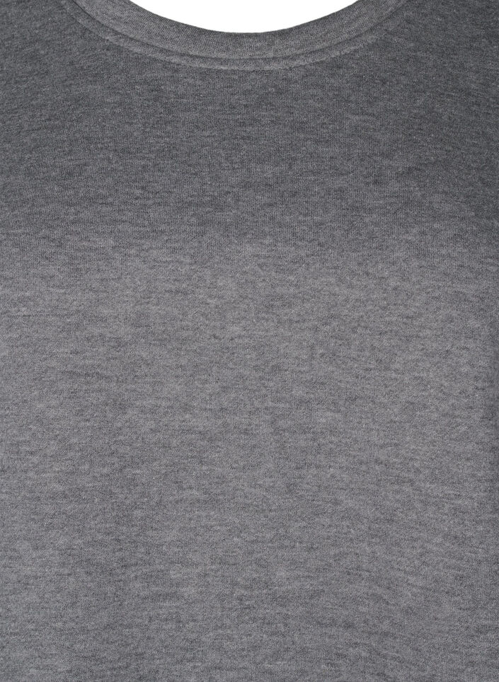 Sweatshirt met contrasterende stiksels, Medium Grey Mél, Packshot image number 2