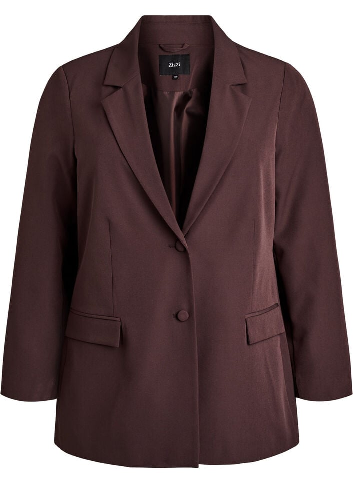 Blazer classique avec fermeture boutonn&eacute;e, Marron, Packshot image number 0