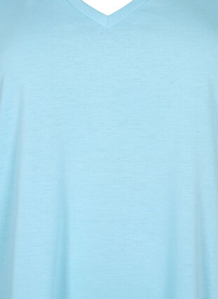 T-shirt à manches courtes avec col en V, Sky Blue, Packshot image number 2
