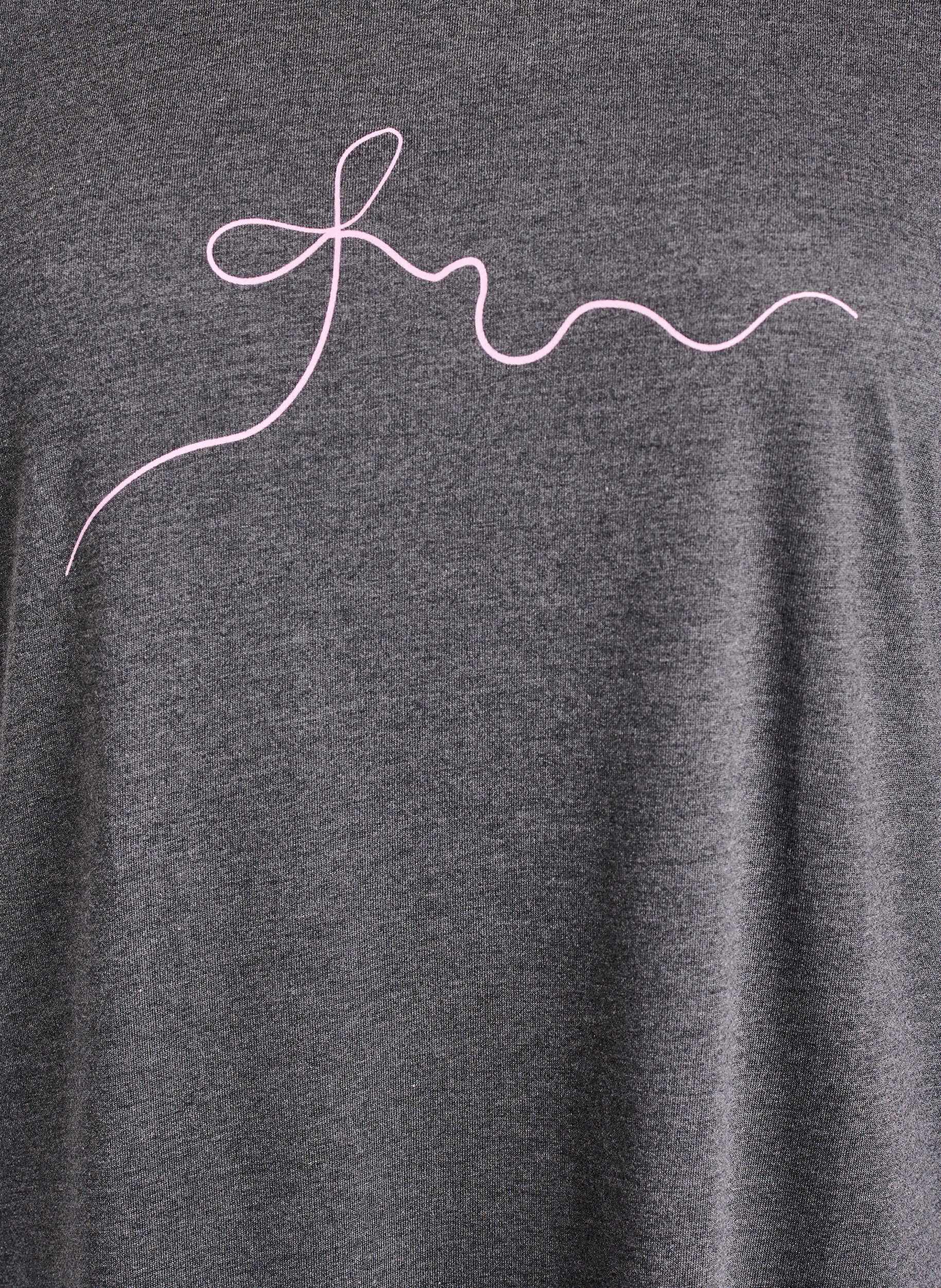 Zizzi Chemise de nuit &agrave; manches courtes avec imprim&eacute; texte, Noir, Packshot image number 2