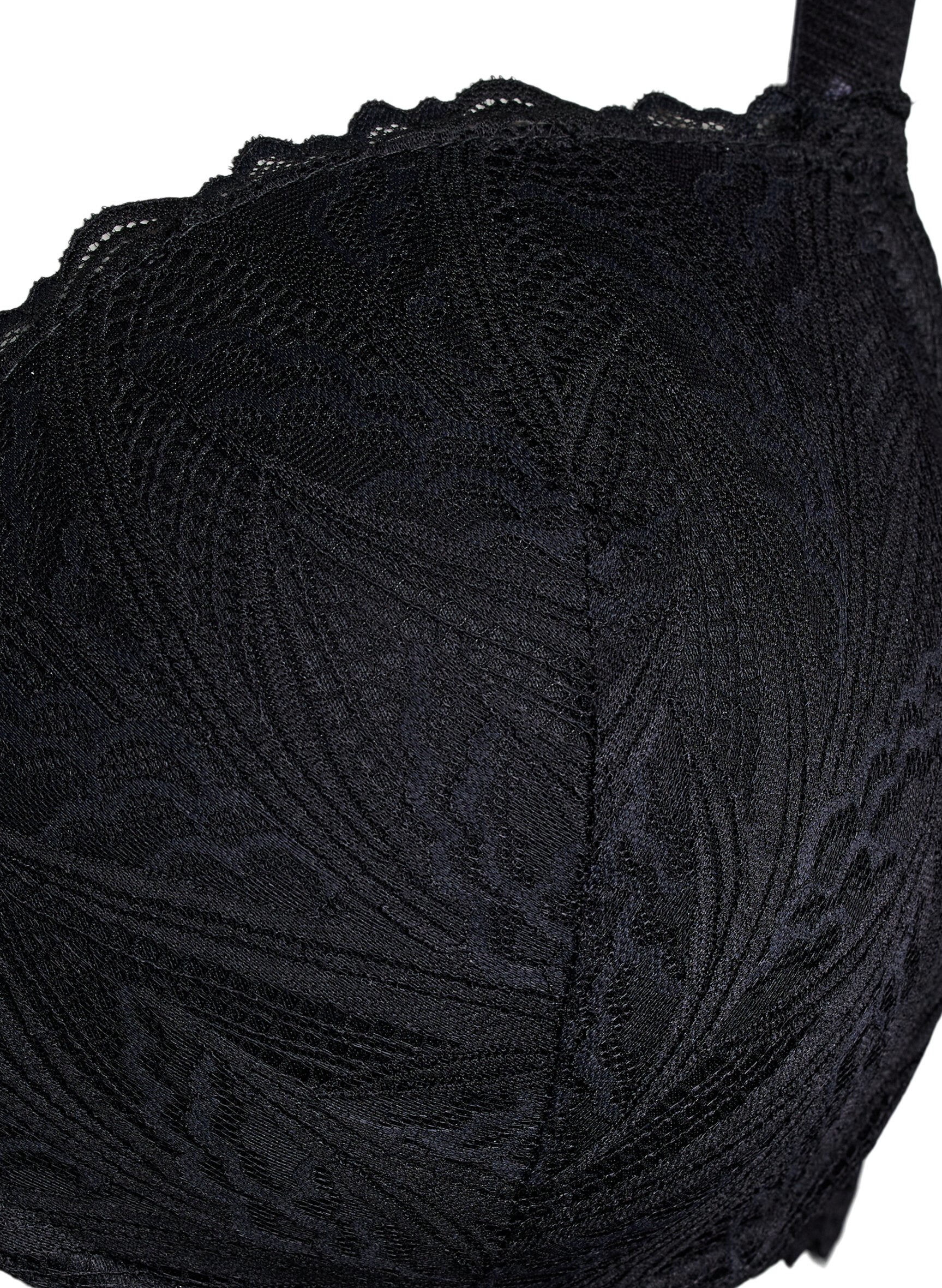 ZizziVoorgevormde kanten beha met beugel, Zwart, Packshot image number 2