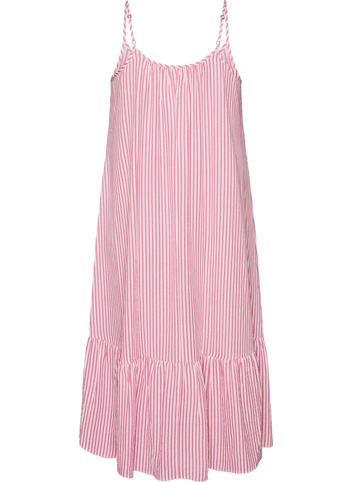 Robe d'&eacute;t&eacute; &agrave; rayures et &agrave; forme en A, Rose, Packshot image number 1