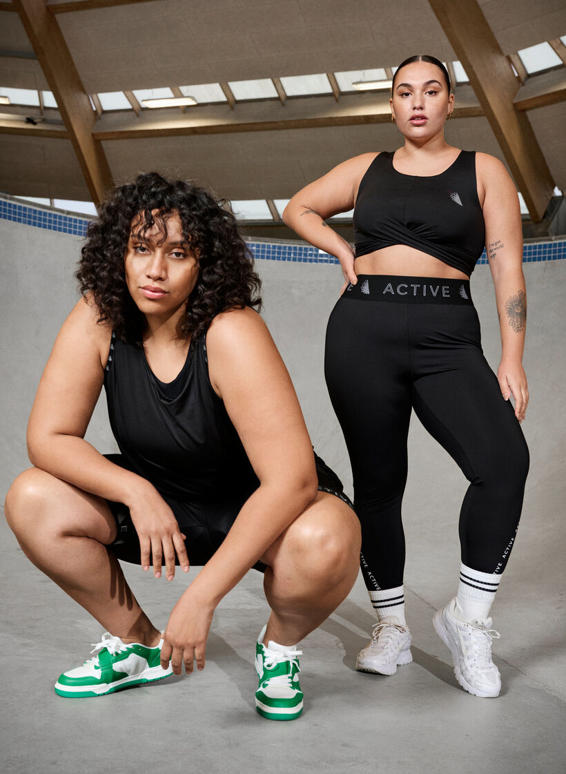 Effen kleur sport topje, Black, Image image number 0