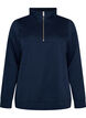 Sweat-shirt avec col montant et fermeture zipp&eacute;e, Bleu, Packshot image number 0