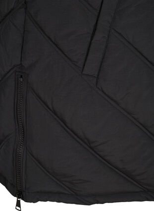 Lang vest met hoge hals en zakken, Black, Packshot image number 3