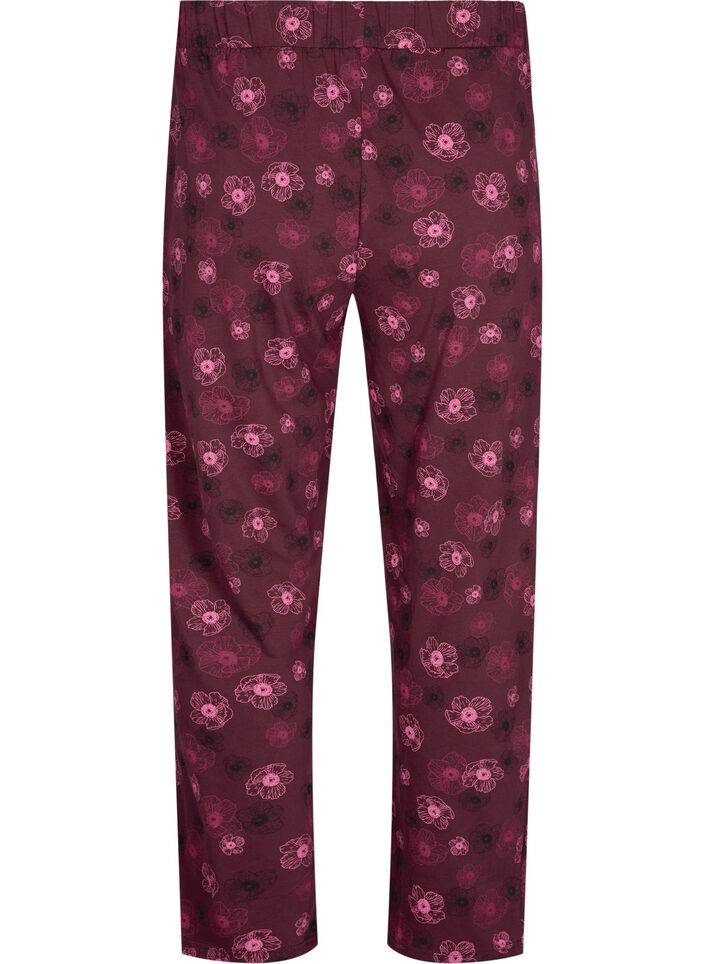 Pantalon de pyjama en coton avec imprimé, Bordeaux foncé, Packshot image number 1