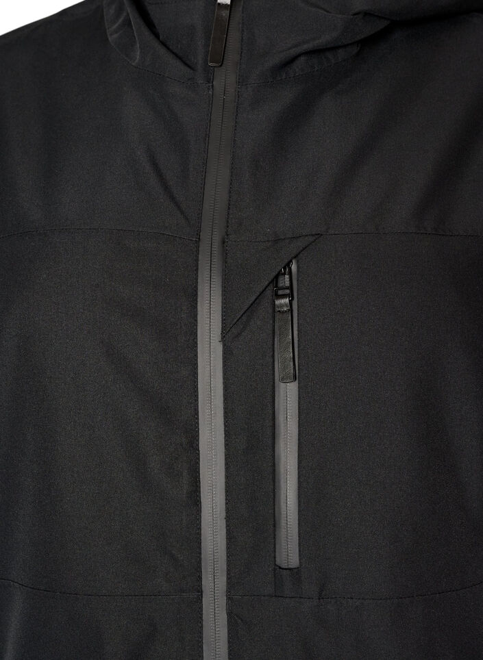 Ski jas met capuchon en zakken met ritssluiting, Zwart, Packshot image number 2