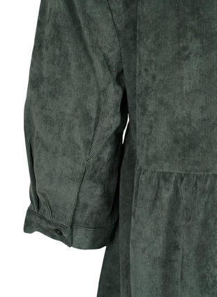 Robe en velours avec manches 3/4 et boutons, Deep Forest, Packshot image number 3