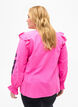 Katoenen blouse met borduursel en ruches, Roze, Model image number 2