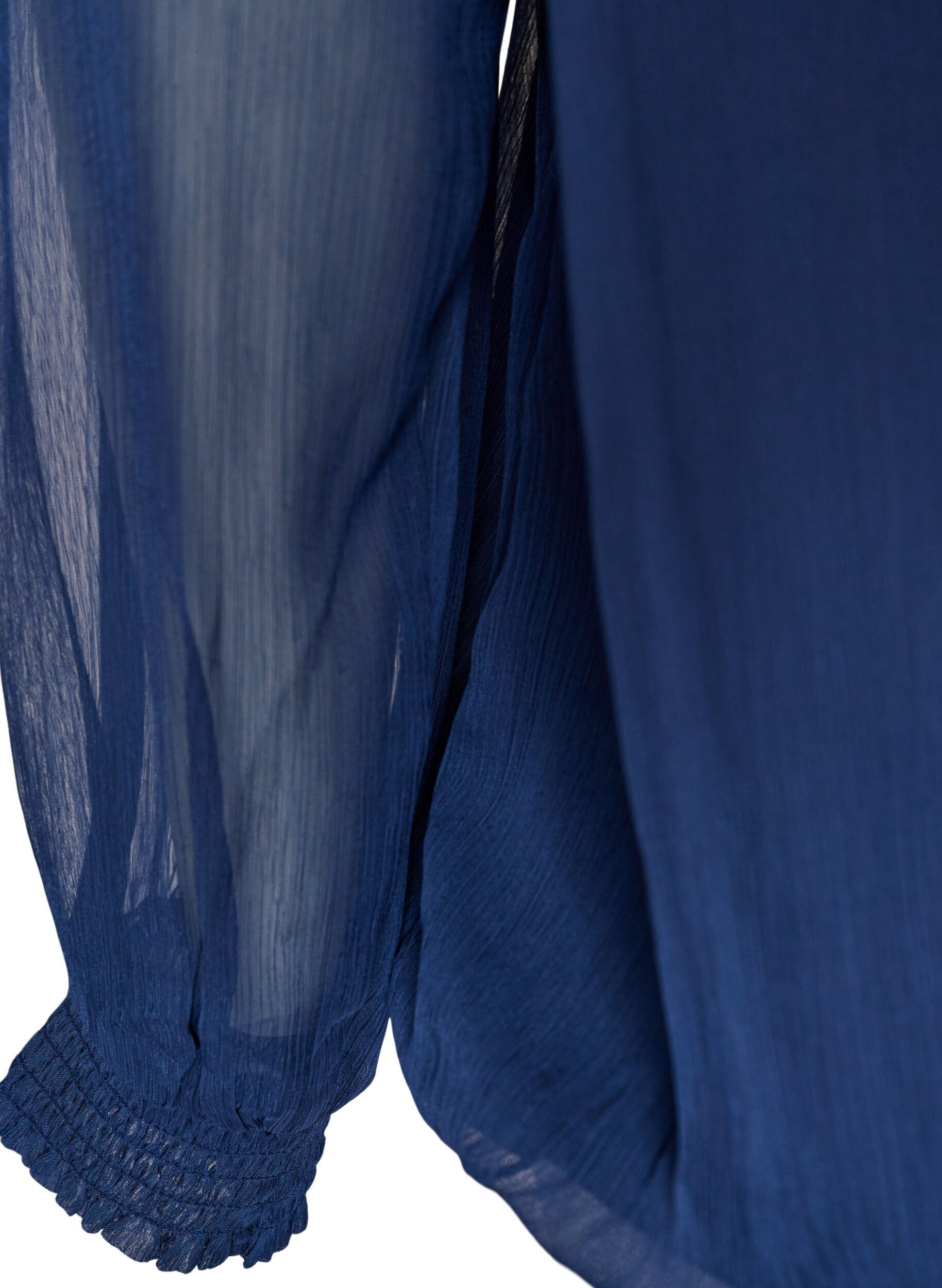 ZizziBlouse en mousseline avec manches transparentes, Bleu, Packshot image number 3