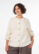 Cardigan in zacht breisel met goudkleurige knopen, Vanille, Model image number 0