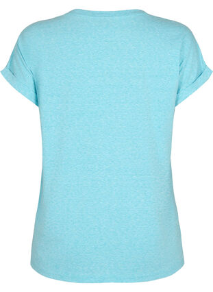 Gemêleerd t-shirt met korte mouwen, Blue Atoll Mél, Packshot image number 1