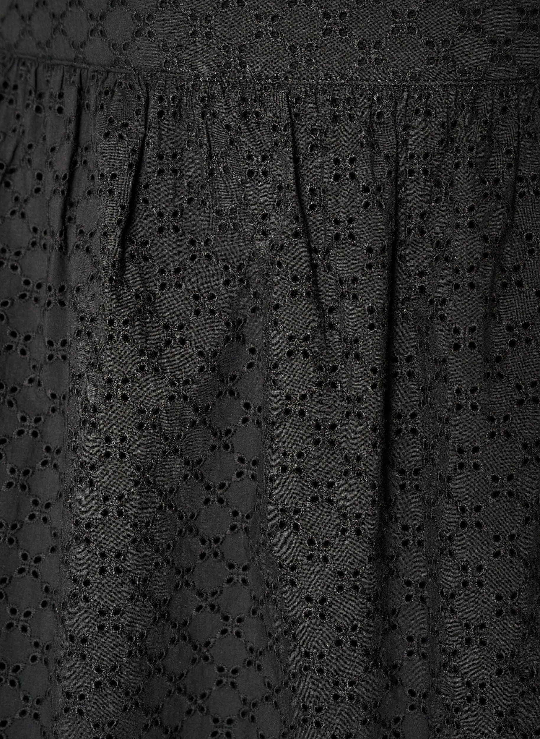 ZizziJupe courte en broderie anglaise avec ceinture &eacute;lastique, Noir, Packshot image number 2