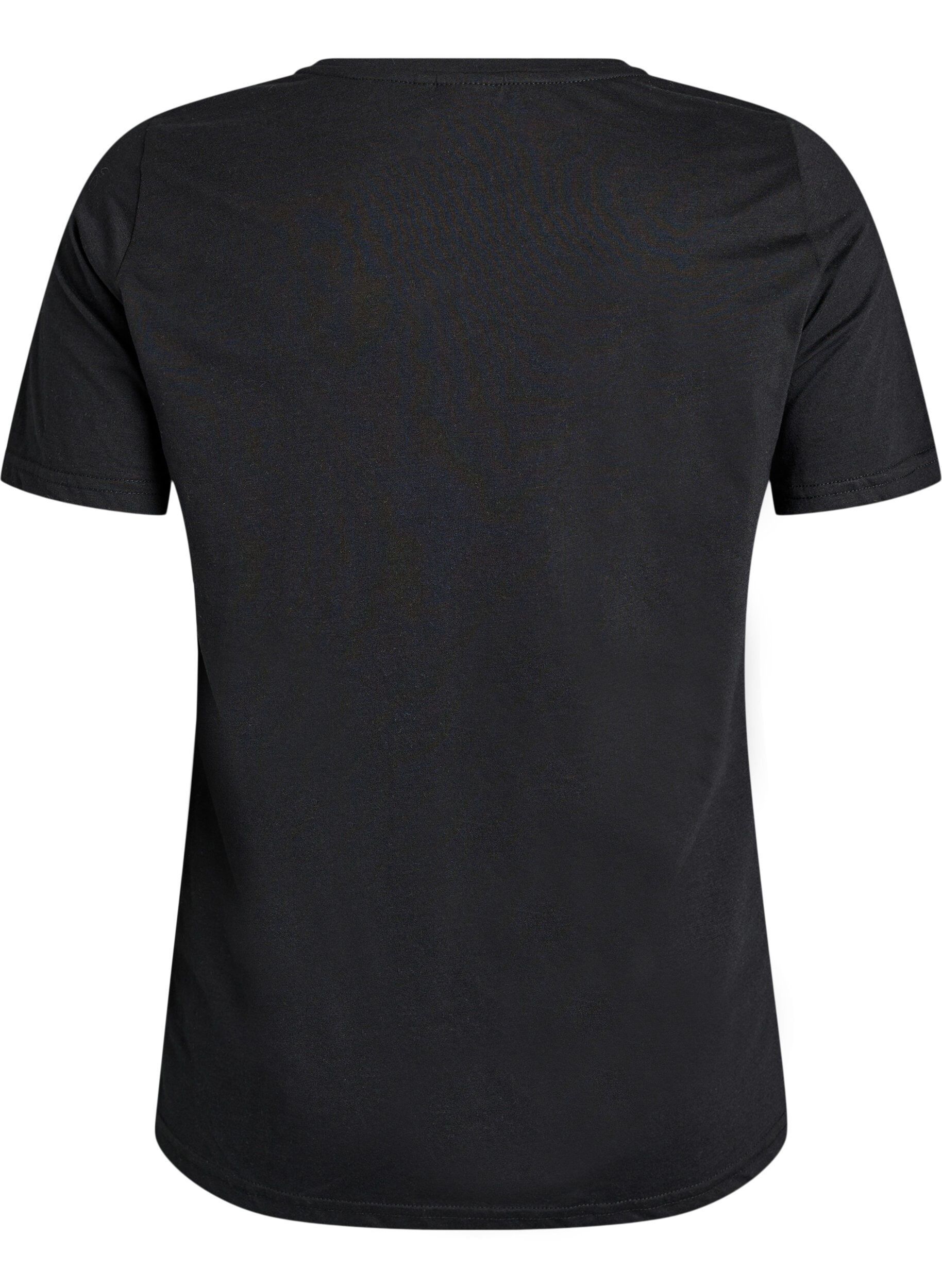 ZizziT-shirt met print, Zwart, Packshot image number 1