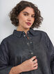 Chemise en jean avec fil paillet&eacute; et manches 3/4, Gris anthracite, Model image number 3
